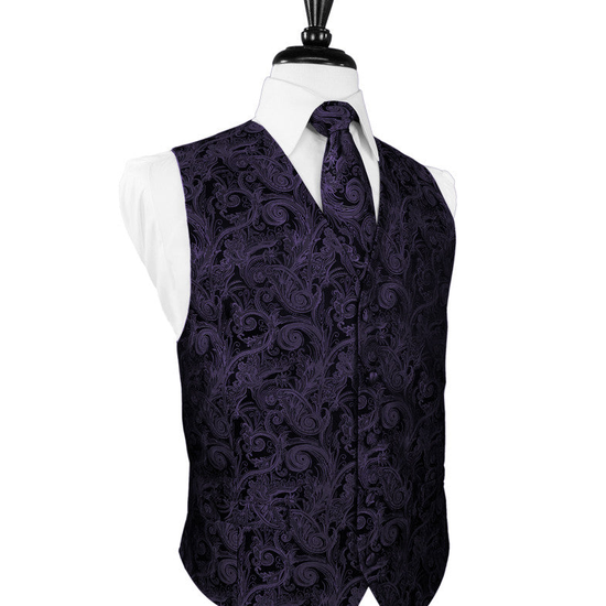 Lapis Purple Tapestry Tuxedo Vest