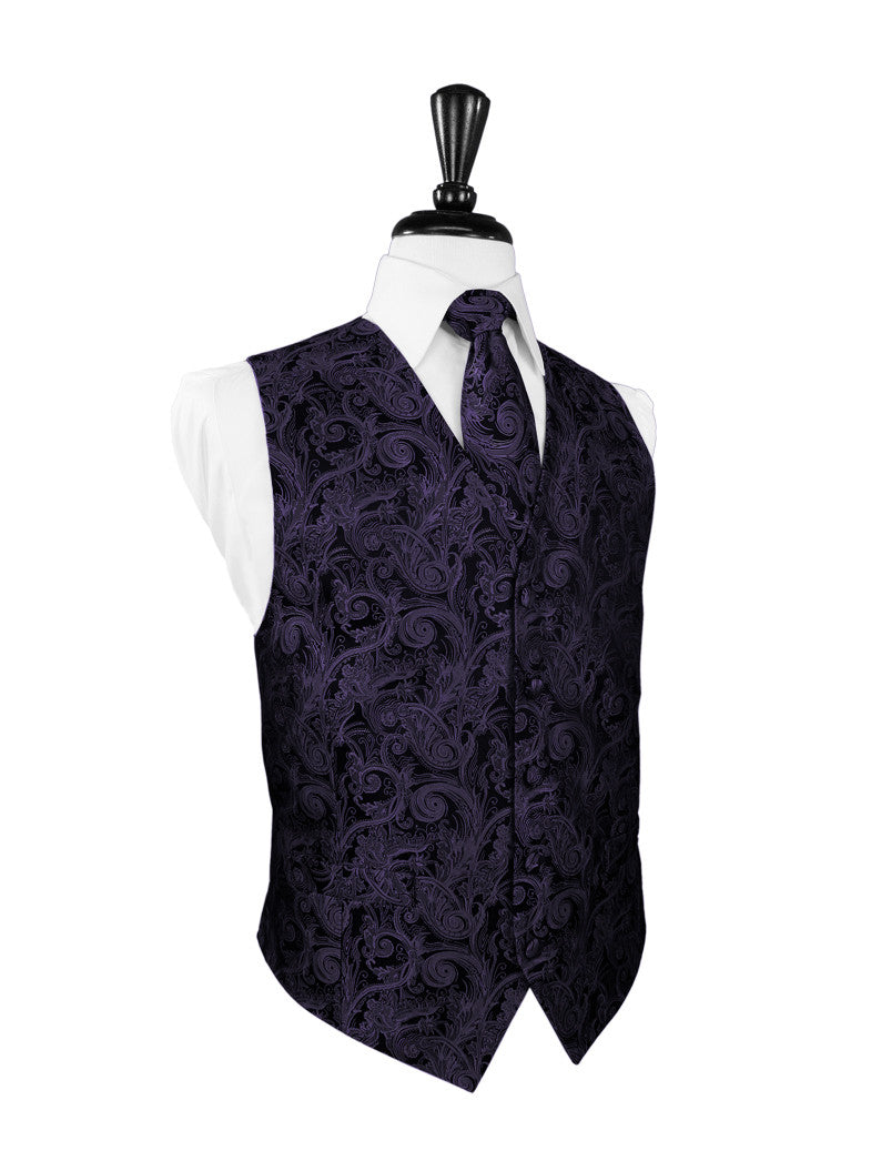 Lapis Purple Tapestry Tuxedo Vest