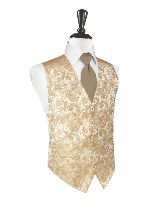 Latte Tapestry Tuxedo Vest