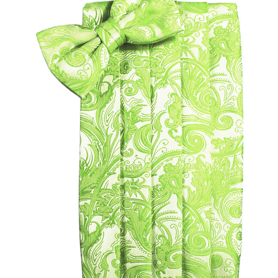 Lime Green Tapestry Cummerbund Set in "Premier" Satin