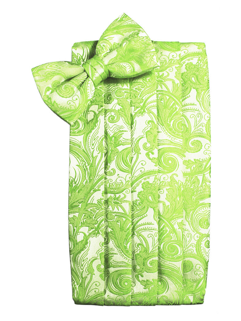 Lime Green Tapestry Cummerbund Set in 