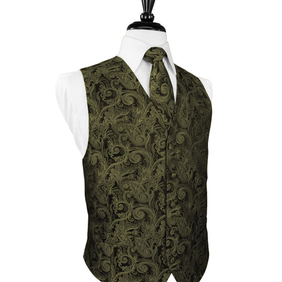 Moss Tapestry Tuxedo Vest