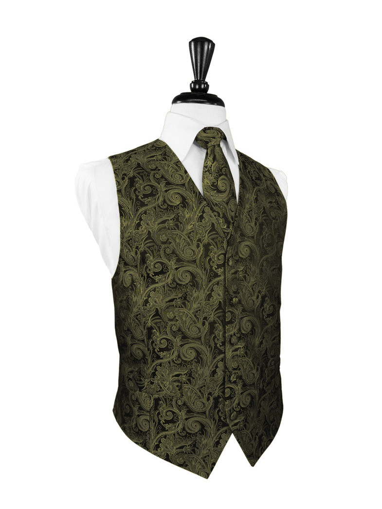 Moss Tapestry Tuxedo Vest