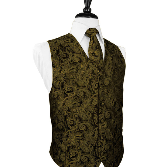New Gold Tapestry Tuxedo Vest
