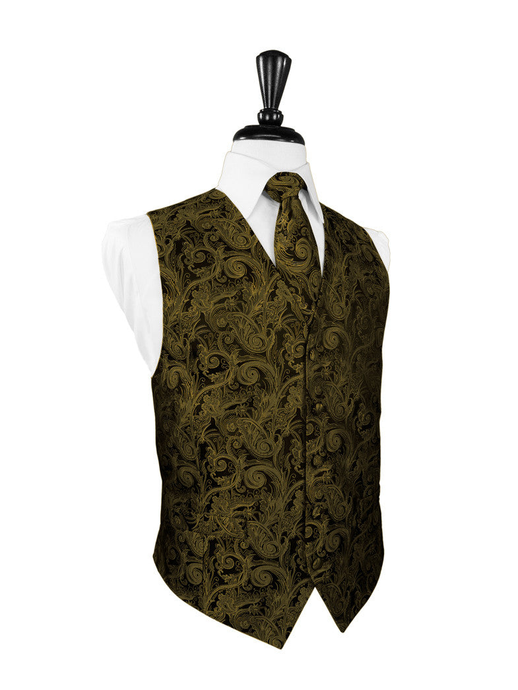 New Gold Tapestry Tuxedo Vest