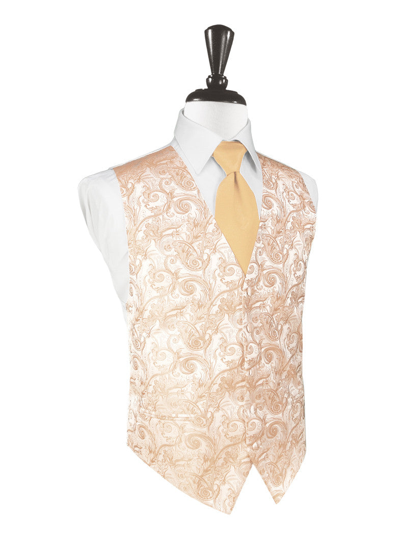 Peach Tapestry Tuxedo Vest