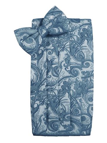 Periwinkle Tapestry Cummerbund Set in "Premier" Satin