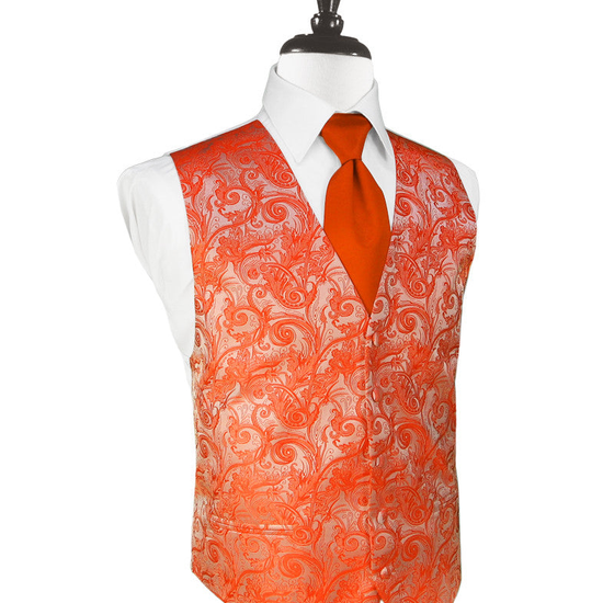 Persimmon Tapestry Tuxedo Vest