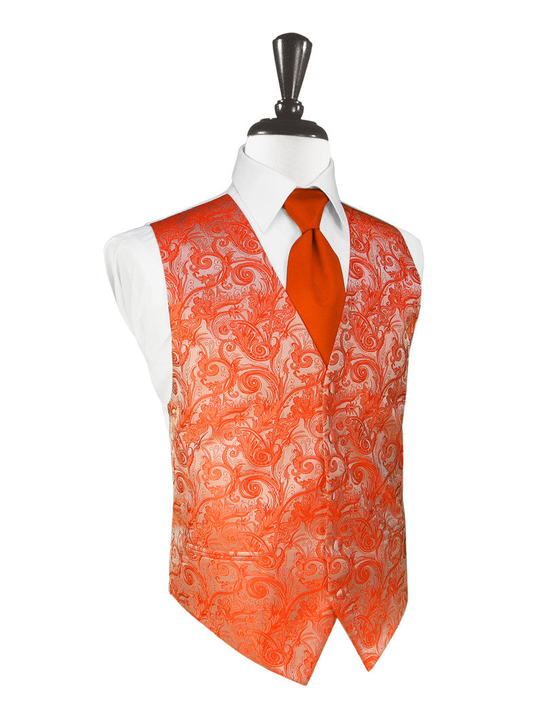 Persimmon Tapestry Tuxedo Vest