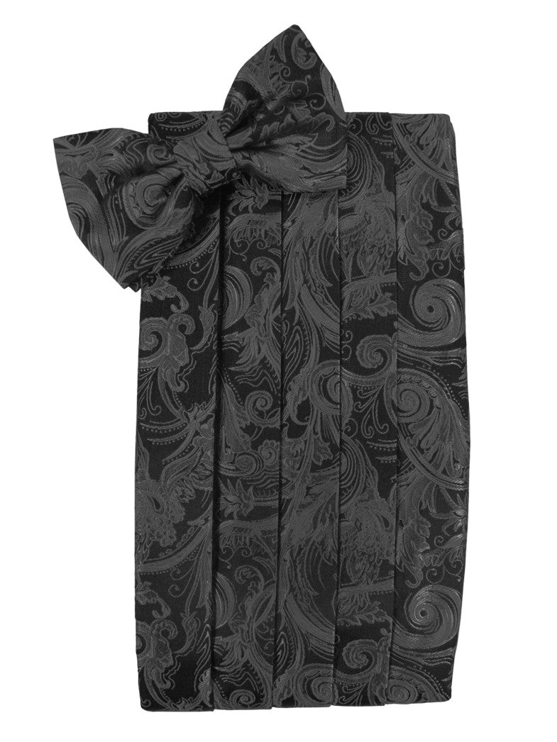 Pewter Tapestry Cummerbund Set in "Premier" Satin