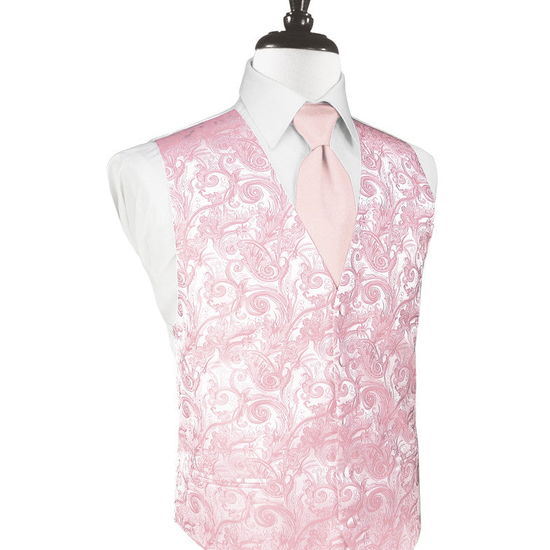 Pink Tapestry Tuxedo Vest