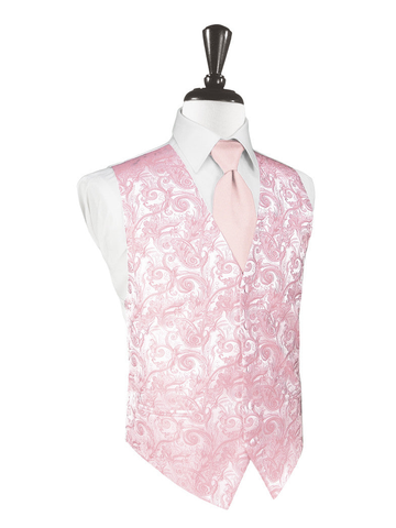 Pink Tapestry Tuxedo Vest