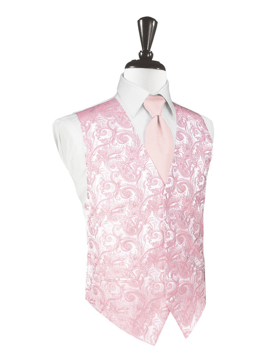 Pink Tapestry Tuxedo Vest