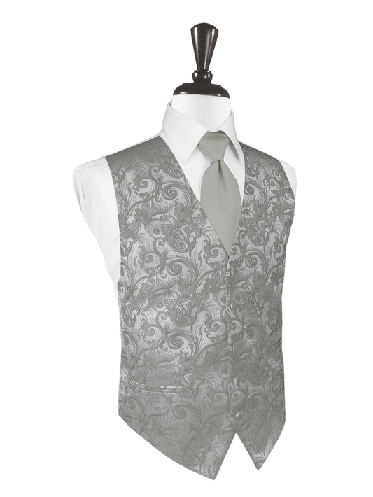 Platinum Tapestry Tuxedo Vest in "Premier" Satin
