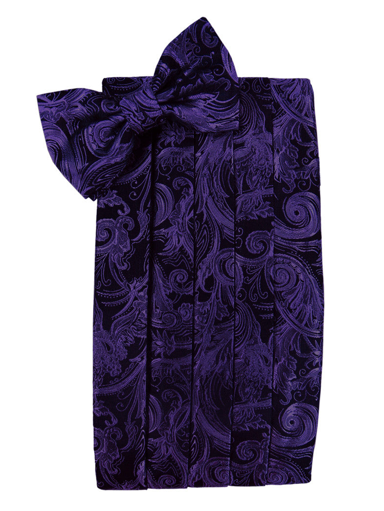 Wine Tapestry Cummerbund Set in "Premier" Satin