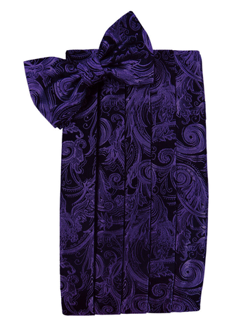 Wine Tapestry Cummerbund Set in "Premier" Satin