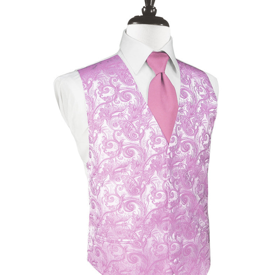 Rose Petal Tapestry Tuxedo Vest