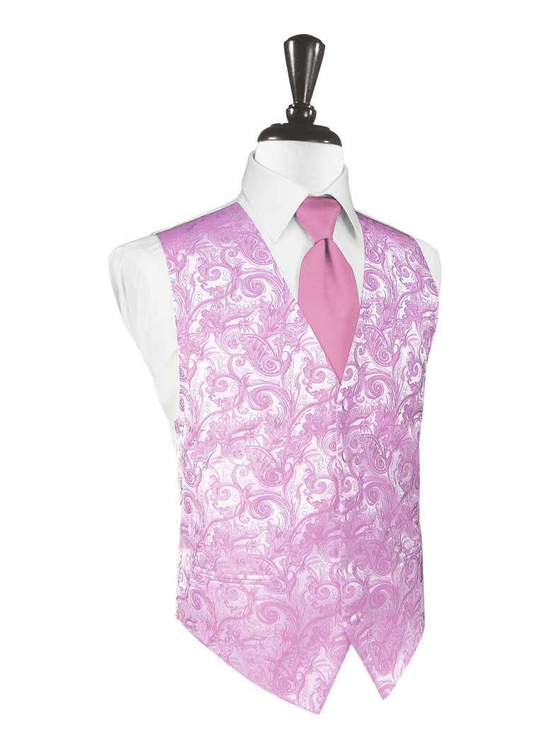 Rose Petal Tapestry Tuxedo Vest