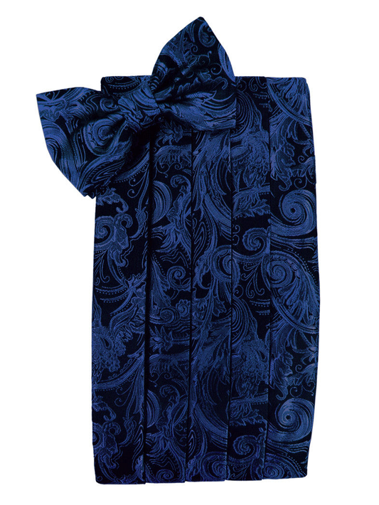Royal Blue Tapestry Cummerbund Set in "Premier" Satin