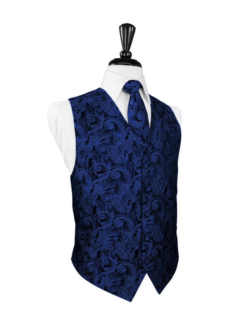 Royal Blue Tapestry Tuxedo Vest