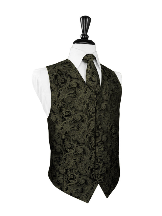 Sage Green Tapestry Tuxedo Vest