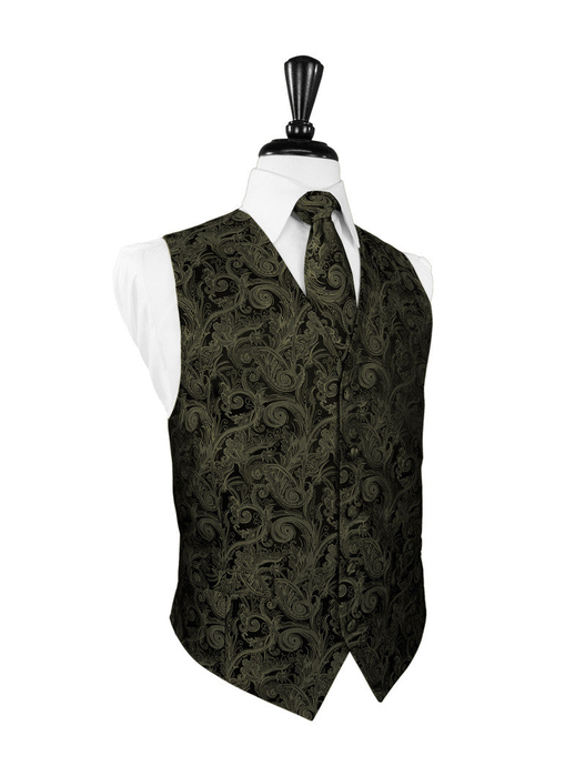 Sage Green Tapestry Tuxedo Vest