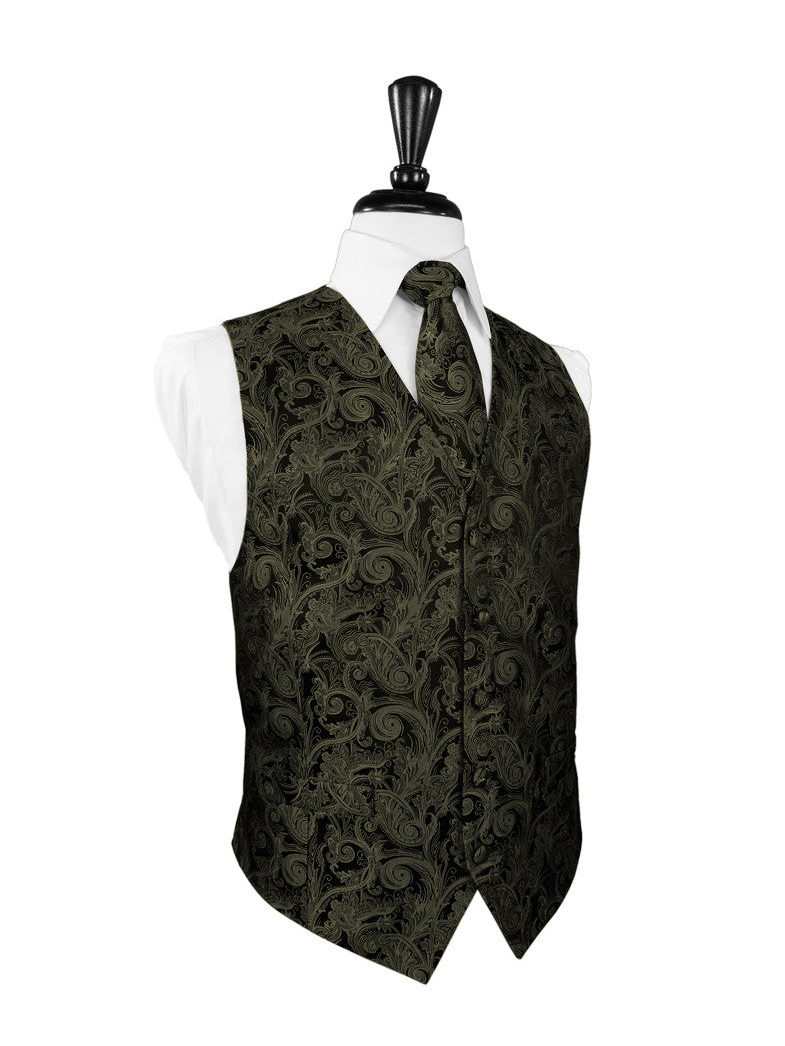 Sage Green Tapestry Tuxedo Vest