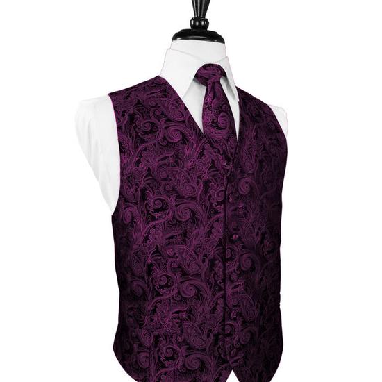 Sangria Tapestry Tuxedo Vest