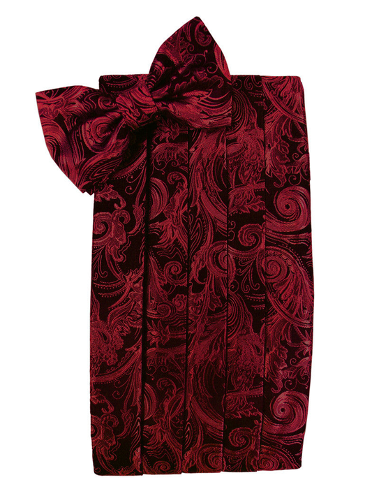 Scarlet Tapestry Cummerbund Set in "Premier" Satin