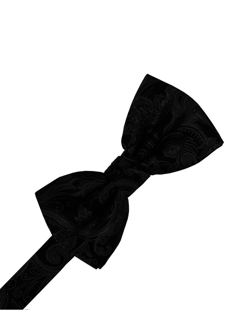 Black Tapestry Silk Formal Bow Tie
