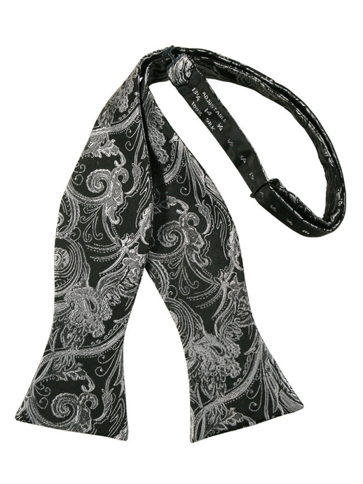 Silver Tapestry Silk Self-Tie Bow Tie