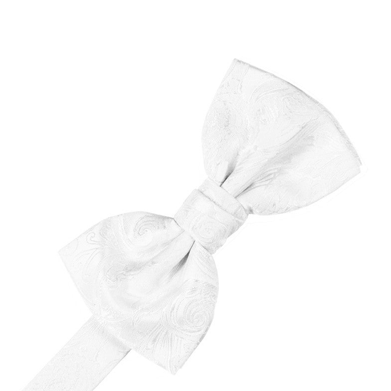 White Tapestry Silk Formal Bow Tie
