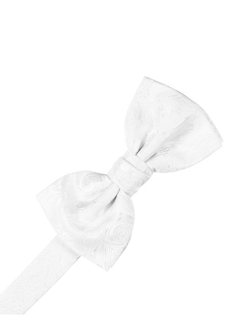 White Tapestry Silk Formal Bow Tie