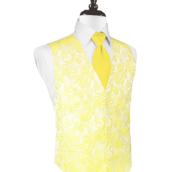 Sunbeam Yellow Tapestry Tuxedo Vest