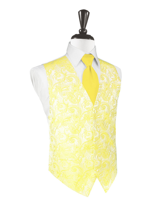 Sunbeam Yellow Tapestry Tuxedo Vest