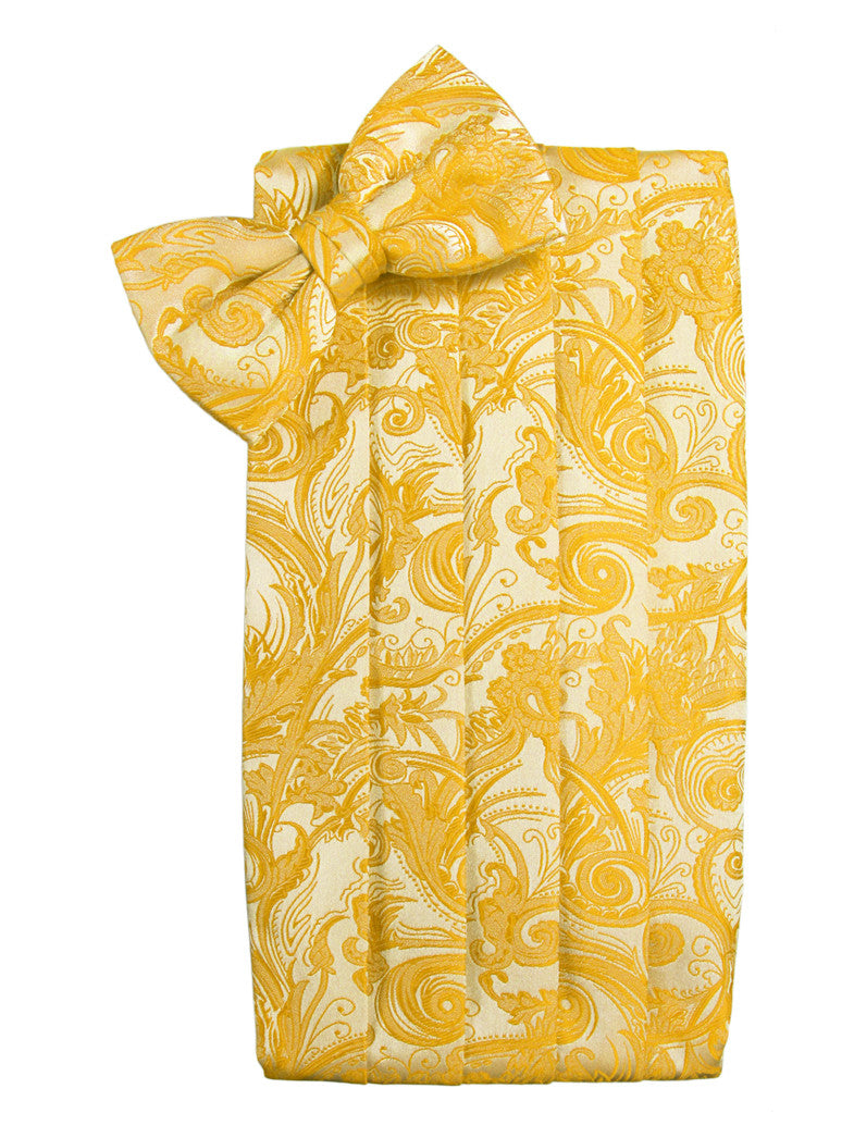 Tangerine Tapestry Cummerbund Set in "Premier" Satin