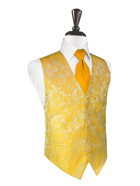 Tangerine Orange Tapestry Tuxedo Vest
