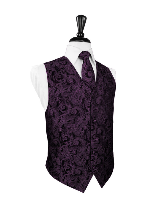 Wine Tapestry Tuxedo Vest