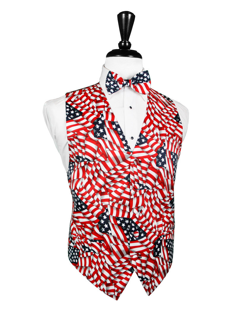 American Flag Tuxedo Vest by Cardi