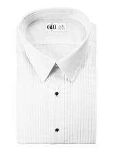 Load image into Gallery viewer, White Pleated Laydown Collar (Enzo) Tuxedo Shirt by Cardi - Ultra Soft Fabric

