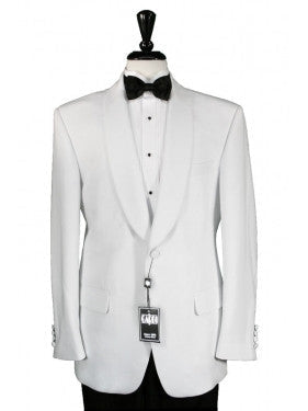 White 1 Button Shawl Men's Dinner Jacket by Cardi Couture