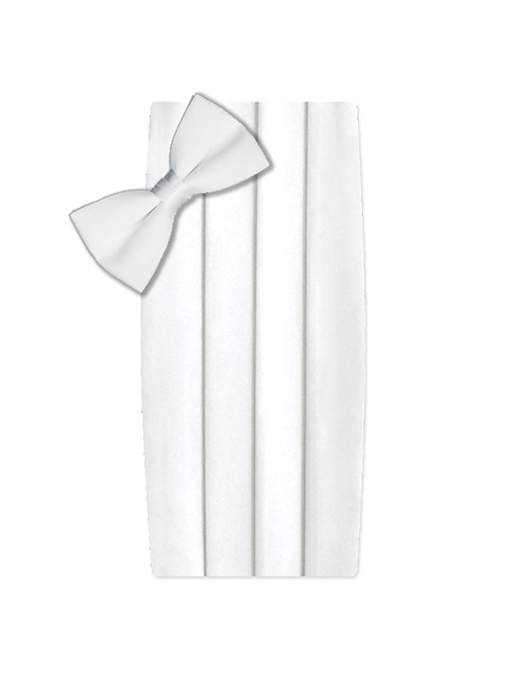 Poly/Satin Cummerbund and Bow Tie Set - White