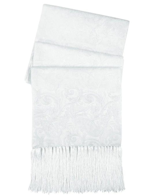 White Tapestry Silk Tuxedo Scarf