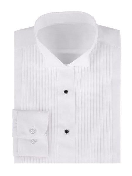 Women's Wing Collar Tuxedo Shirt - 1/4 Inch Pleats