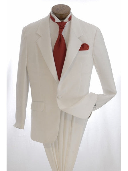 White Tuxedo - 2 Button Tuxedo Jacket with Notch Lapel    