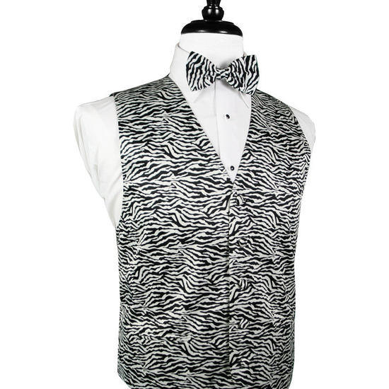 Zebra Print Tuxedo Vest by Cardi