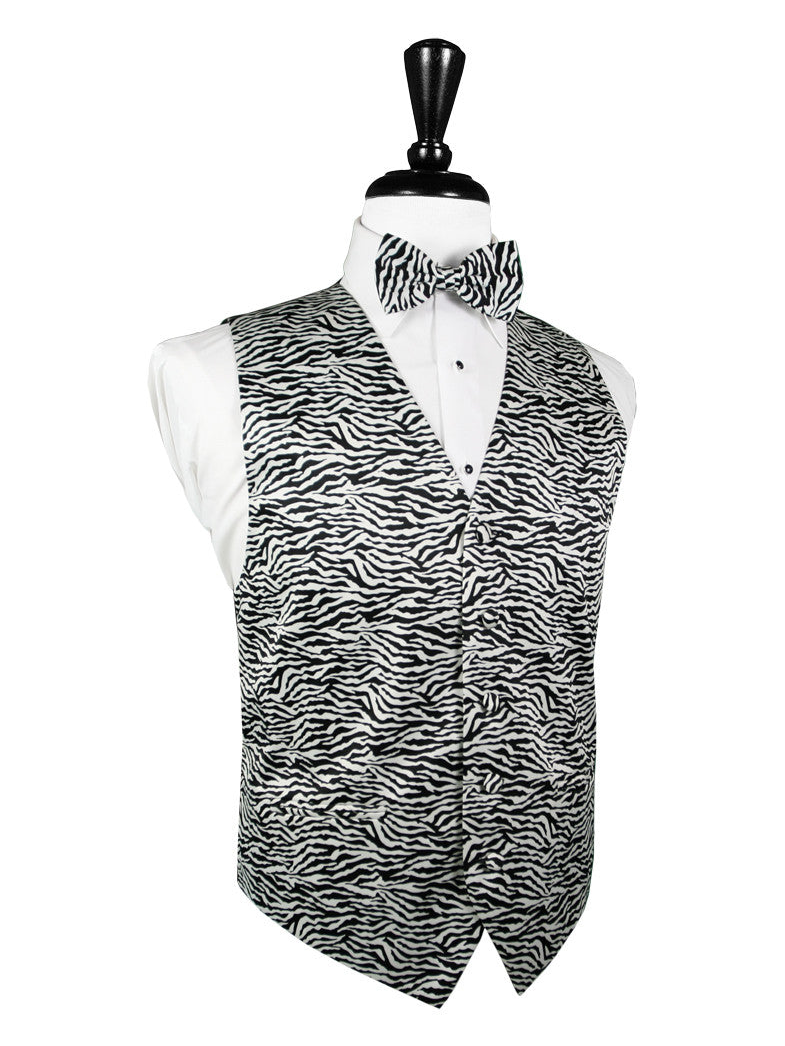 Zebra Print Tuxedo Vest by Cardi